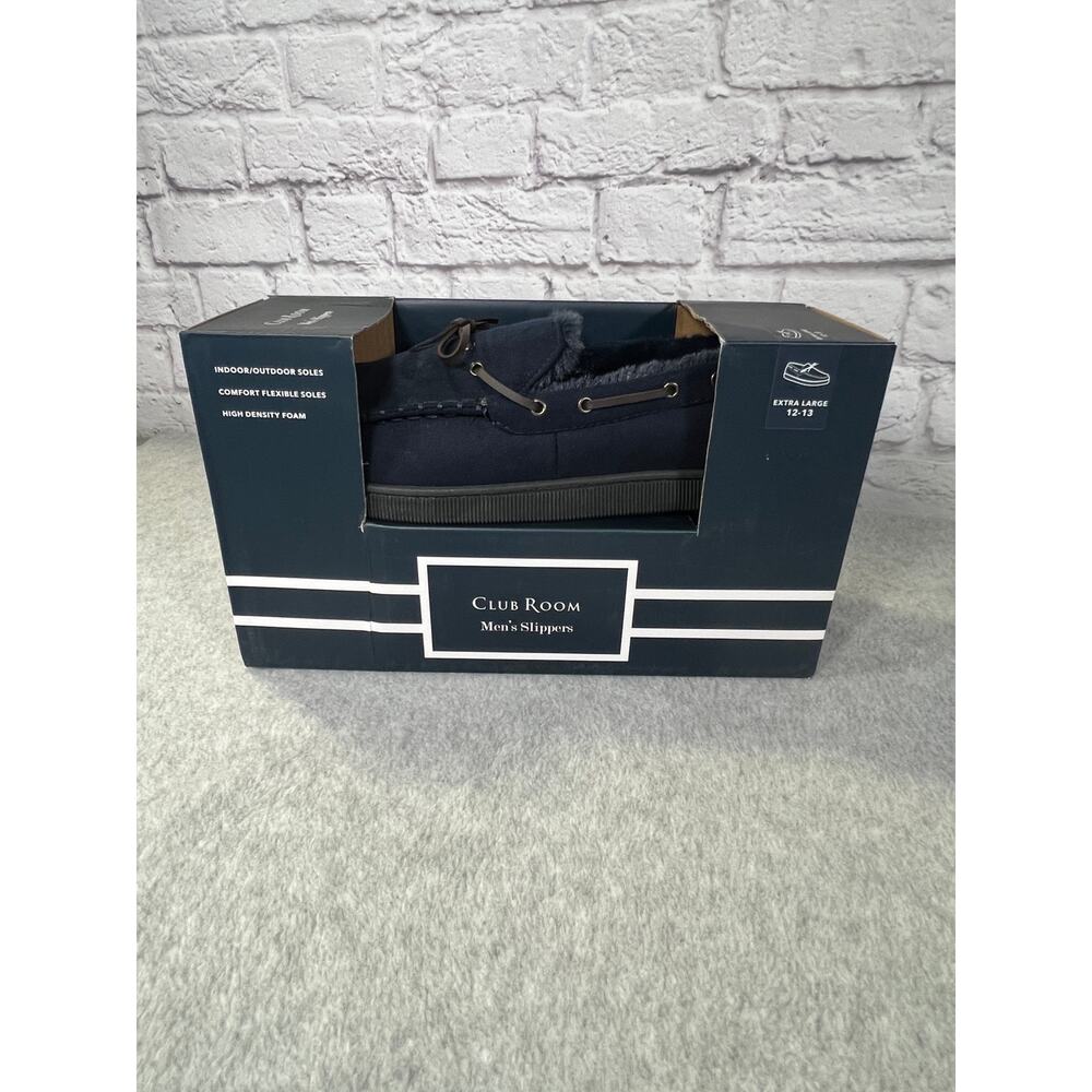 NEW Club Room Men's Blue Slippers  SIze XL 12-13